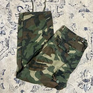 Vintage Camo Cargo Pants with Adjustable Waist